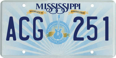 MS license plate ACG251