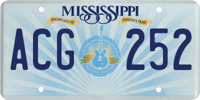 MS license plate ACG252