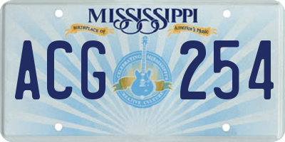 MS license plate ACG254