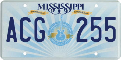 MS license plate ACG255