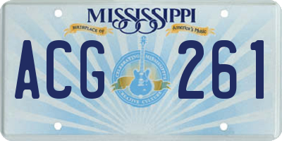 MS license plate ACG261