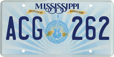MS license plate ACG262