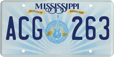 MS license plate ACG263