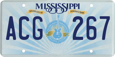 MS license plate ACG267