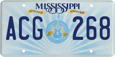 MS license plate ACG268