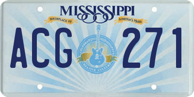 MS license plate ACG271
