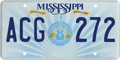 MS license plate ACG272