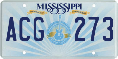 MS license plate ACG273