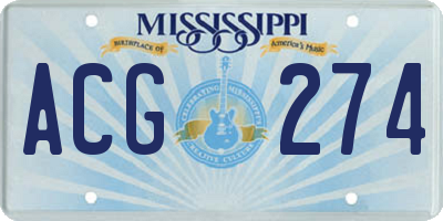 MS license plate ACG274
