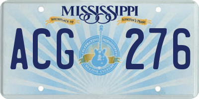 MS license plate ACG276