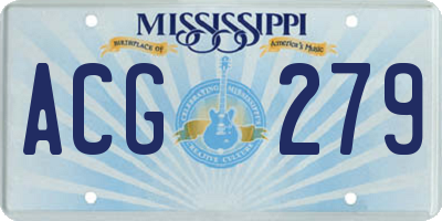 MS license plate ACG279