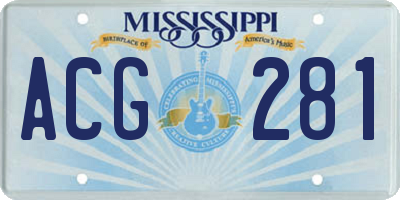 MS license plate ACG281