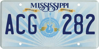 MS license plate ACG282