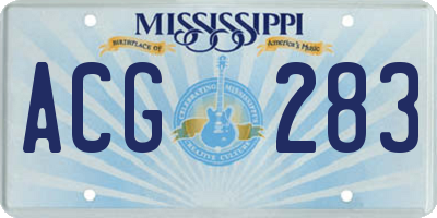 MS license plate ACG283