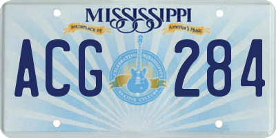 MS license plate ACG284