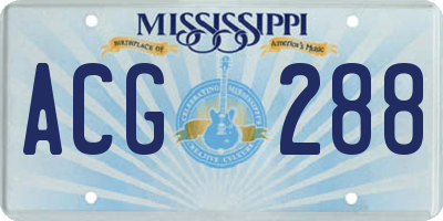 MS license plate ACG288