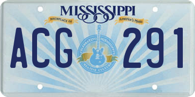 MS license plate ACG291