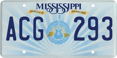 MS license plate ACG293