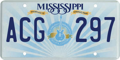 MS license plate ACG297
