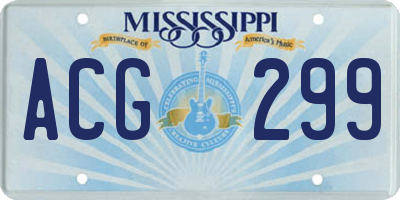 MS license plate ACG299