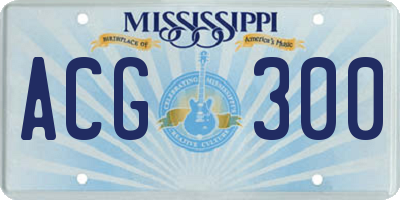 MS license plate ACG300