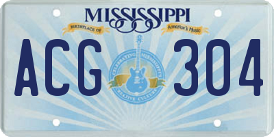 MS license plate ACG304