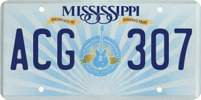 MS license plate ACG307