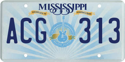 MS license plate ACG313