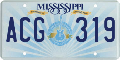 MS license plate ACG319