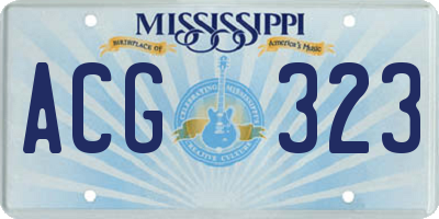 MS license plate ACG323