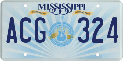 MS license plate ACG324