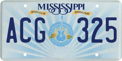 MS license plate ACG325