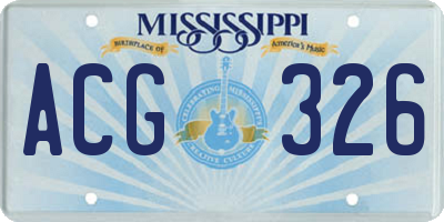 MS license plate ACG326