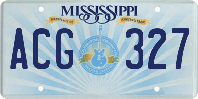 MS license plate ACG327