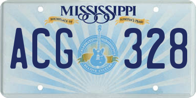 MS license plate ACG328