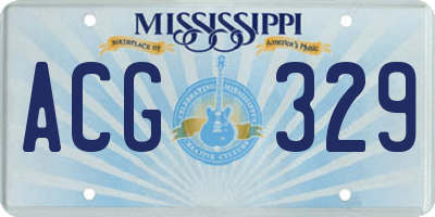 MS license plate ACG329
