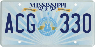 MS license plate ACG330