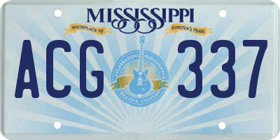 MS license plate ACG337