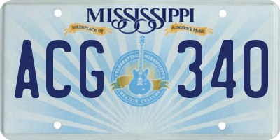 MS license plate ACG340