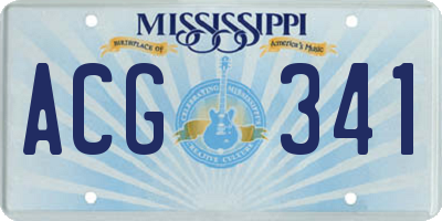 MS license plate ACG341
