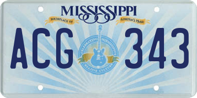 MS license plate ACG343