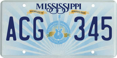 MS license plate ACG345
