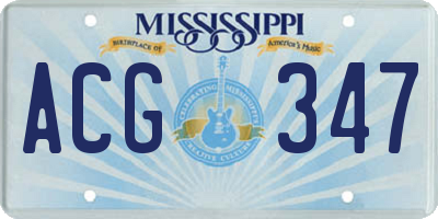 MS license plate ACG347