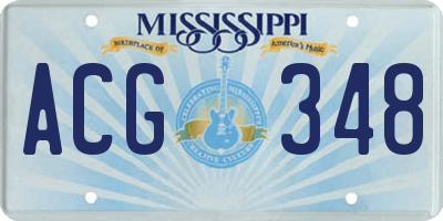 MS license plate ACG348