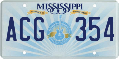 MS license plate ACG354