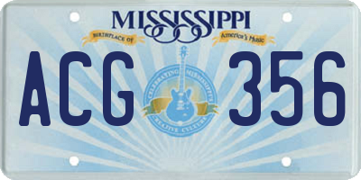 MS license plate ACG356