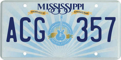 MS license plate ACG357