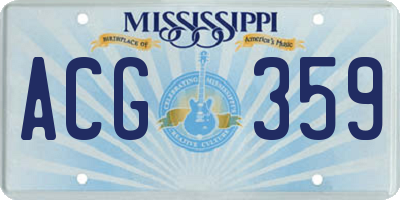 MS license plate ACG359