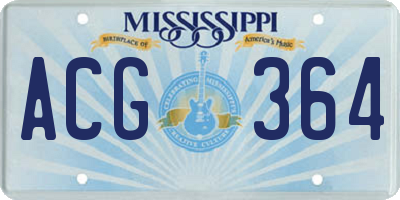 MS license plate ACG364