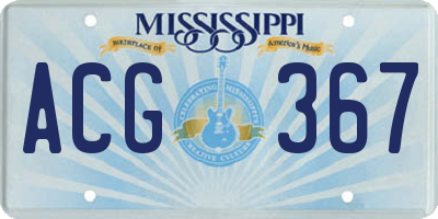 MS license plate ACG367